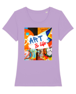 Art Is Life Tricou mânecă scurtă guler larg fitted Damă Expresser