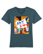 Art Is Life Tricou mânecă scurtă guler V Bărbat Presenter