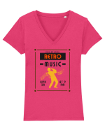 Retro Music Tricou mânecă scurtă guler V Damă Evoker