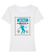 Retro Music Tricou mânecă scurtă guler larg fitted Damă Expresser