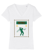 Retro Music Tricou mânecă scurtă guler V Damă Evoker