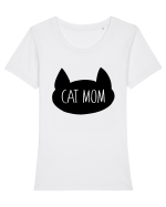 Cat Mom Tricou mânecă scurtă guler larg fitted Damă Expresser