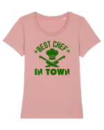 Best Chef In Town  Tricou mânecă scurtă guler larg fitted Damă Expresser