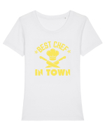 Best Chef In Town  Tricou mânecă scurtă guler larg fitted Damă Expresser