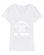 Best Mechanic In Town Tricou mânecă scurtă guler V Damă Evoker