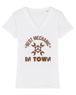 Best Mechanic In Town Tricou mânecă scurtă guler V Damă Evoker