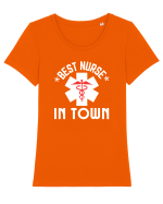 Best Nurse In Town Tricou mânecă scurtă guler larg fitted Damă Expresser