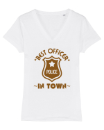 Best Police Office In Town Tricou mânecă scurtă guler V Damă Evoker