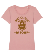 Best Police Office In Town Tricou mânecă scurtă guler larg fitted Damă Expresser