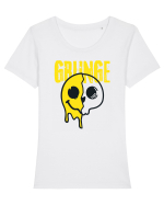 Grunge Music Smiley Tricou mânecă scurtă guler larg fitted Damă Expresser