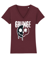 Grunge Music Smiley Tricou mânecă scurtă guler V Damă Evoker