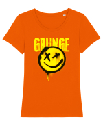 Grunge Music Smiley Tricou mânecă scurtă guler larg fitted Damă Expresser