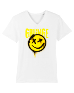 Grunge Music Smiley Tricou mânecă scurtă guler V Bărbat Presenter