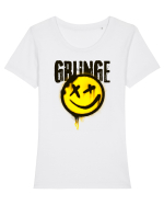 Grunge Music Smiley Tricou mânecă scurtă guler larg fitted Damă Expresser