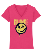 Grunge Music Smiley Tricou mânecă scurtă guler V Damă Evoker