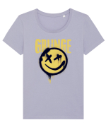 Grunge Music Smiley Tricou mânecă scurtă guler larg fitted Damă Expresser