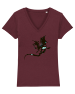 Galaxy Dragon Tricou mânecă scurtă guler V Damă Evoker