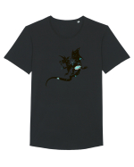 Galaxy Dragon Tricou mânecă scurtă guler larg Bărbat Skater