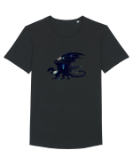 Galaxy Dragon Tricou mânecă scurtă guler larg Bărbat Skater