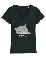 Paws Tricou mânecă scurtă guler V Damă Evoker