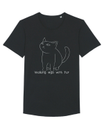 Walking Ego with Fur Tricou mânecă scurtă guler larg Bărbat Skater