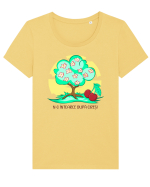 N-o întoarce după cireș! Tricou mânecă scurtă guler larg fitted Damă Expresser