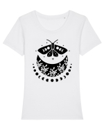 Mystic Moth Black Tricou mânecă scurtă guler larg fitted Damă Expresser