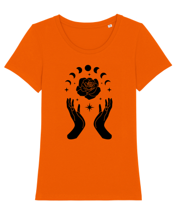 Mystic Moon Phases Black Bright Orange