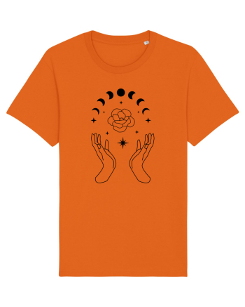 Mystic Moon Phases Hands Bright Orange