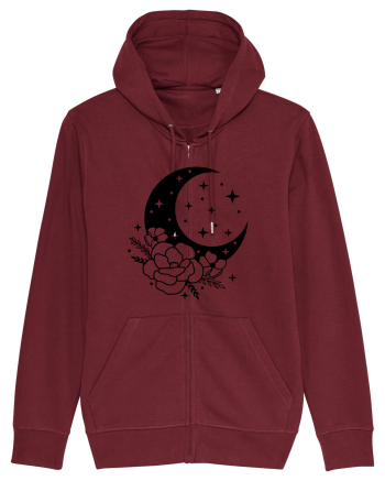 Mystic Moon Flowers bw Burgundy