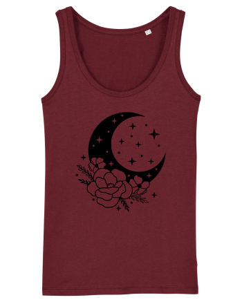 Mystic Moon Flowers bw Burgundy