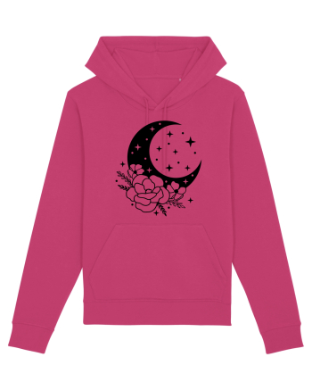 Mystic Moon Flowers bw Raspberry