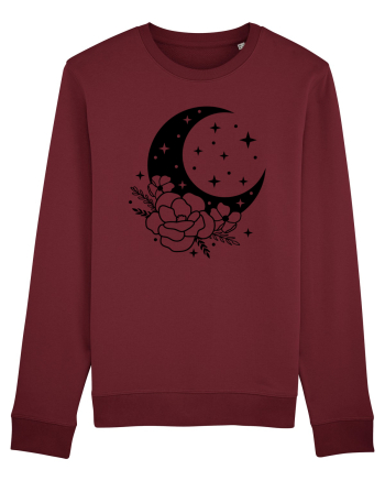 Mystic Moon Flowers bw Burgundy