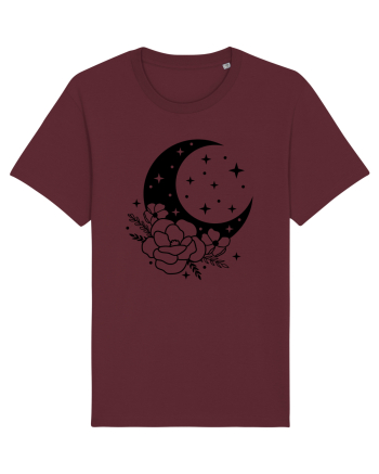Mystic Moon Flowers bw Burgundy