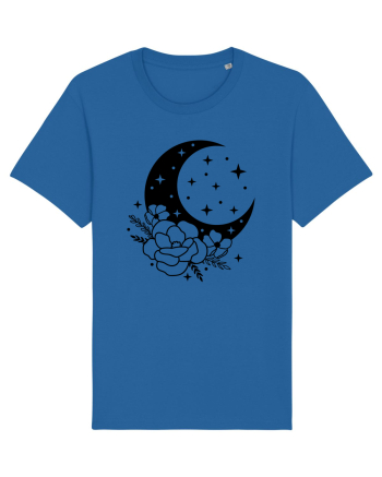 Mystic Moon Flowers bw Royal Blue