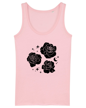 Mystic Flowers Black Cotton Pink