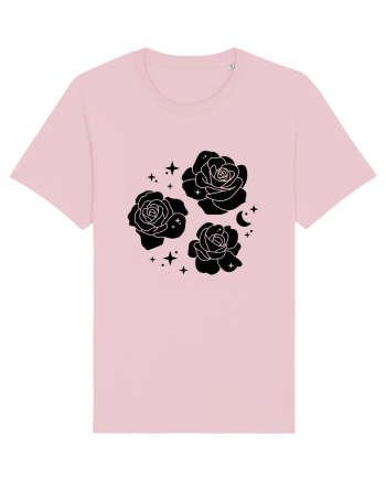Mystic Flowers Black Cotton Pink
