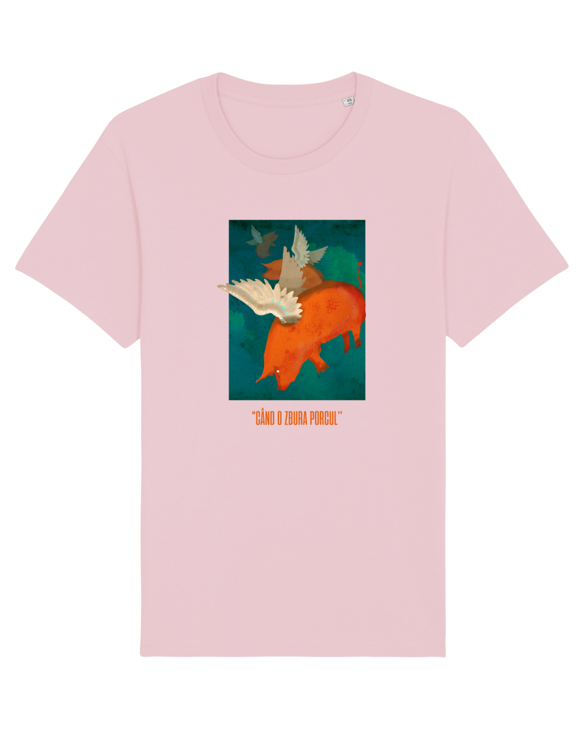 Tricou mânecă scurtă Unisex Rocker Cotton Pink