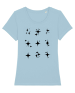 Stars Sparkle black Tricou mânecă scurtă guler larg fitted Damă Expresser