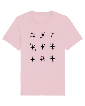 Stars Sparkle black Cotton Pink