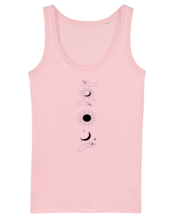 Woman Hand Moon Sun Cotton Pink