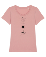 Woman Hand Moon Sun Tricou mânecă scurtă guler larg fitted Damă Expresser