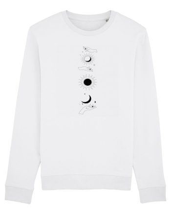 Woman Hand Moon Sun White