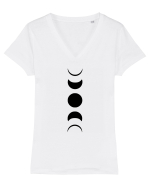 Moon Phases Tricou mânecă scurtă guler V Damă Evoker