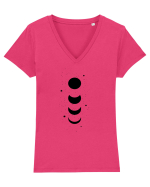 Moon Crescent Tricou mânecă scurtă guler V Damă Evoker
