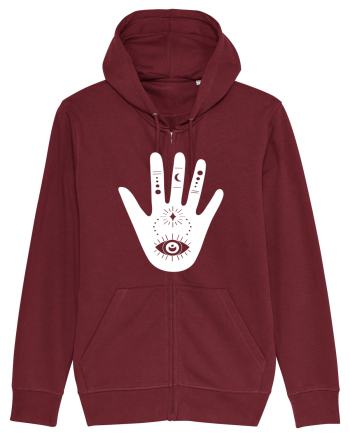 Esoteric Hand with Eye white Burgundy