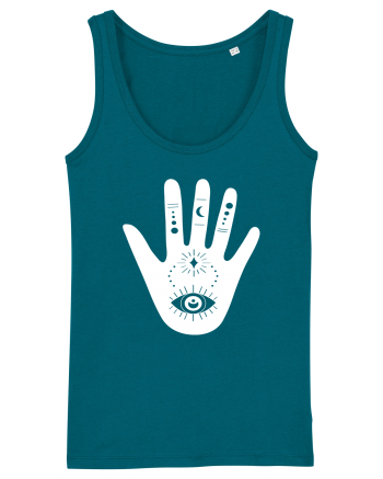 Esoteric Hand with Eye white Ocean Depth