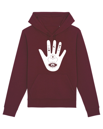 Esoteric Hand with Eye white Burgundy