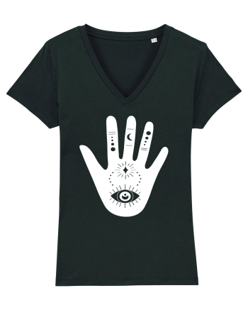 Esoteric Hand with Eye white Black