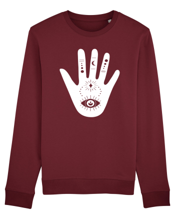 Esoteric Hand with Eye white Burgundy